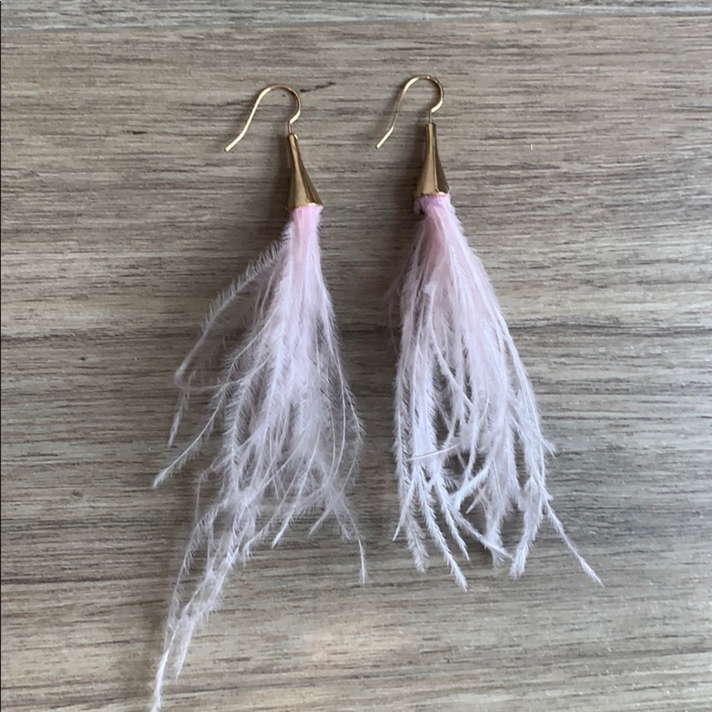 Feather pink earrings